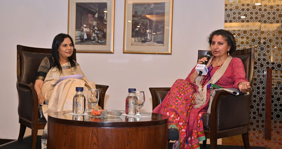 Jayshree Periwal with Geetanjali Shree